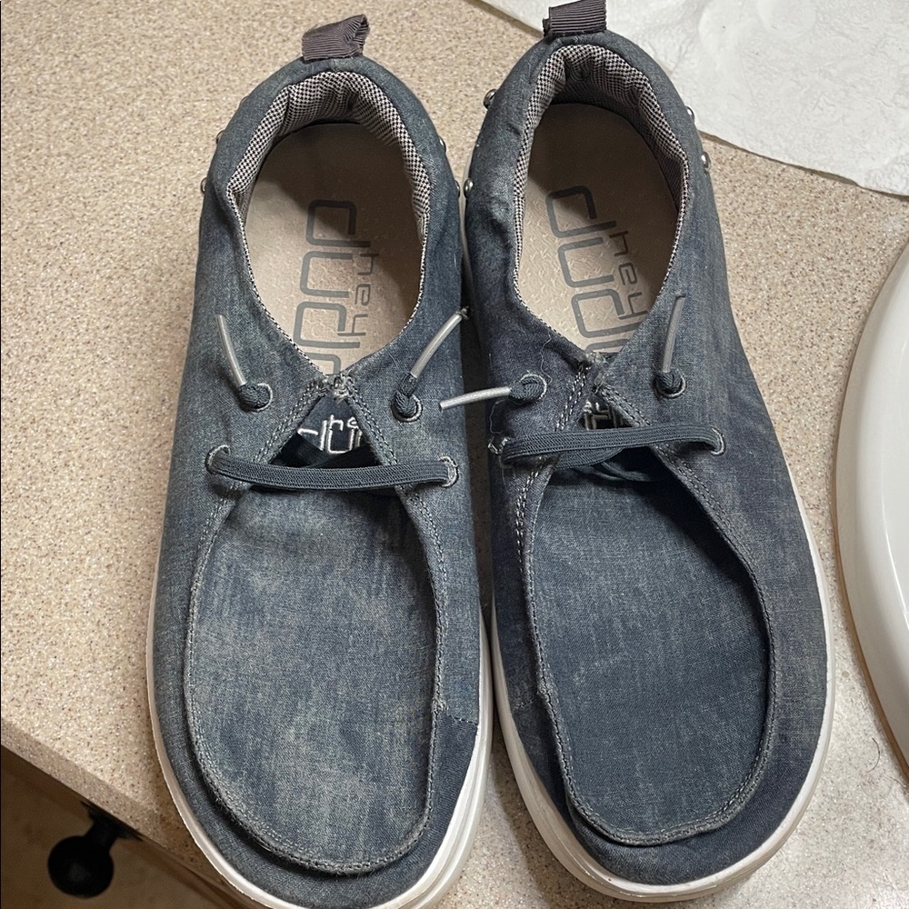 Gray Distressed Hey Dudes